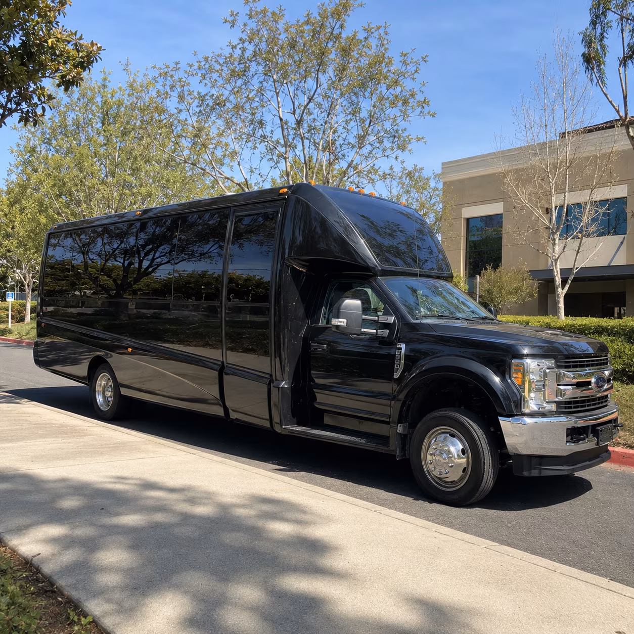 Passenger seating aboard a party bus rental serving Oakland