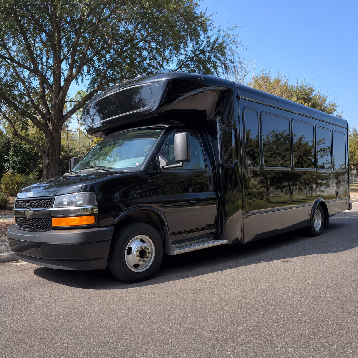 Oakland Private Event Transportation party bus exterior