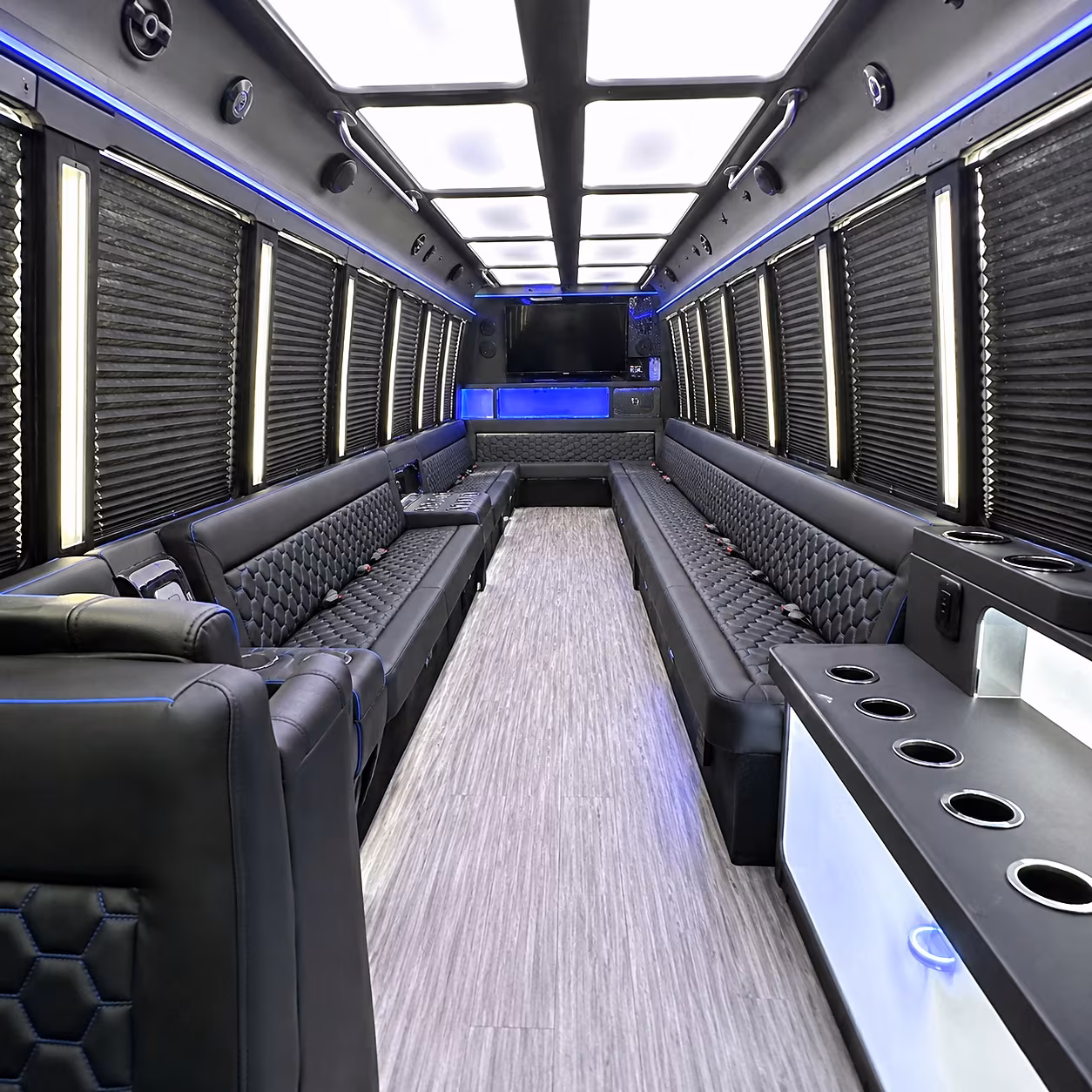Oakland Prom & Homecoming Transportation party bus interior