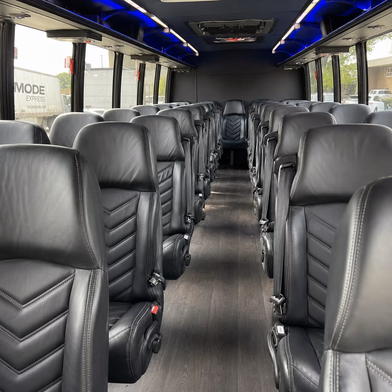 Oakland School Event Transportation party bus exterior