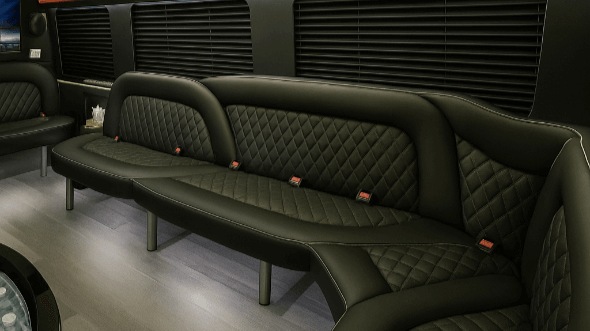 Interior of Charter Bus Company Richmond's 15 Passenger Party Bus in Richmond