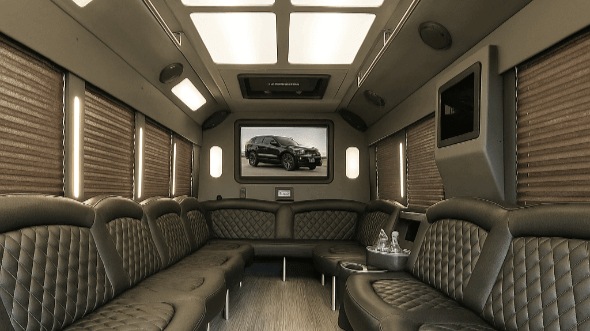 Interior of Oakland Party Bus Company's 25 Passenger Party Bus in Oakland