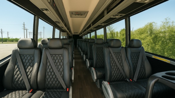Interior of Charter Bus Company Oakland's 28 Passenger Minibus in Oakland