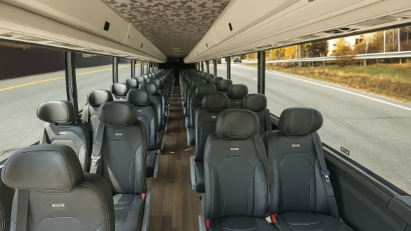 Interior of Charter Bus Company Oakland's 30 Passenger Minibus in Oakland
