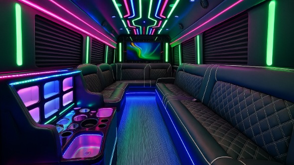 Interior of Charter Bus Company San Francisco's 30 Passenger Party Bus in San Francisco