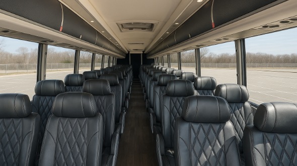 Interior of Charter Bus Company Oakland's 44 Passenger Charter Bus in Oakland