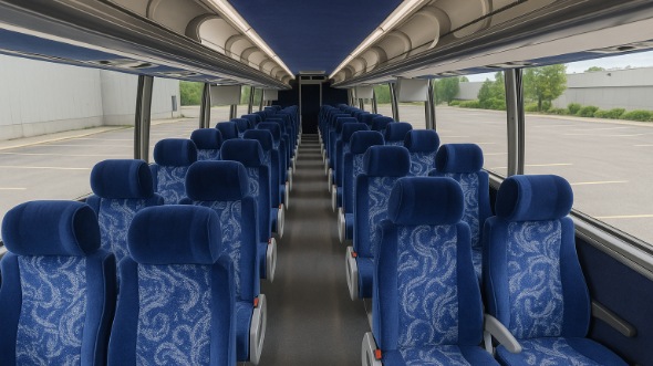 Interior of Charter Bus Company Oakland's 46 Passenger Charter Bus in Oakland