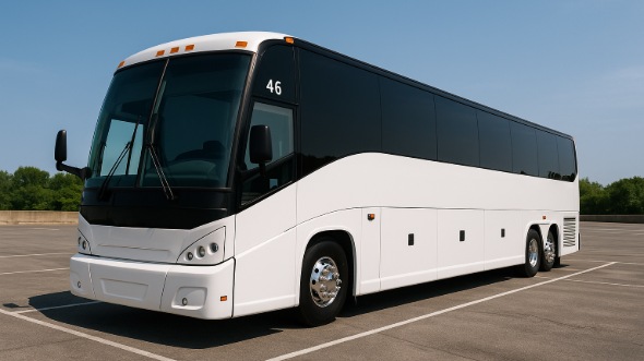 Exterior of Charter Bus Company Oakland's 46 Passenger Charter Bus in Oakland