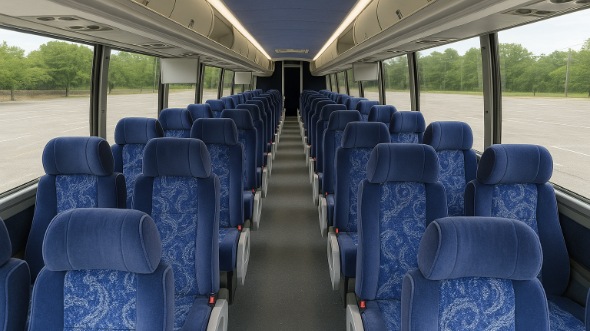 Interior of Charter Bus Company Oakland's 47 Passenger Charter Bus in Oakland