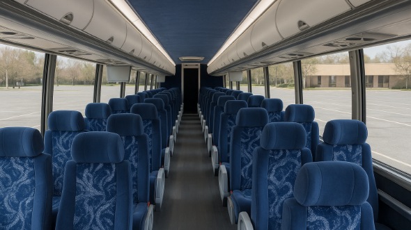 Interior of Charter Bus Company Oakland's 48 Passenger Charter Bus in Oakland