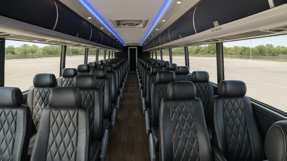 Interior of Charter Bus Company Oakland's 51 Passenger Charter Bus in Oakland