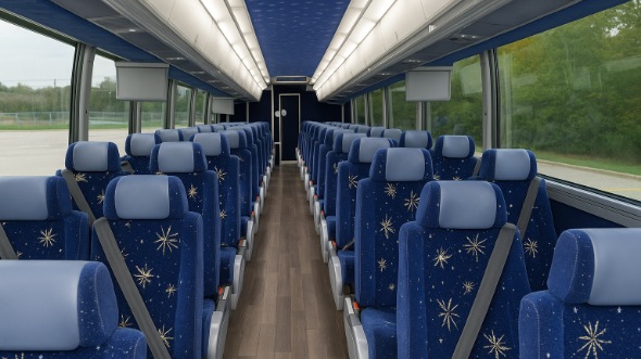 Interior of Charter Bus Company Oakland's 54 Passenger Charter Bus in Oakland