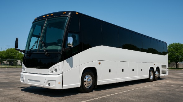 Exterior of Charter Bus Company Oakland's 56 Passenger Charter Bus in Oakland