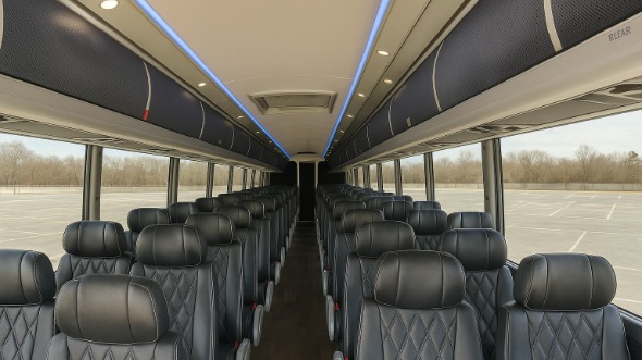 Interior of Charter Bus Company Oakland's ADA Charter Bus in Oakland
